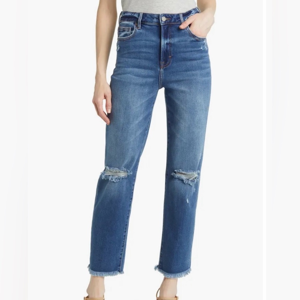 HIDDEN JEANS  Frayed hem Straight leg Jeans
